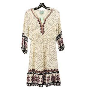 Skies Are Blue Ruffle Prairie Dress NEW Women Size S Floral Embroidered Lined